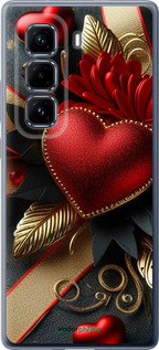 Силиконовый чехол Сердечки v2 для Infinix Hot 50 Pro+ 4G - 5832u-3870 изображение 