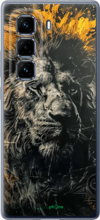 Силиконовый чехол Лев в золотых красках для Infinix Hot 50 Pro+ 4G - 6155u-3870 изображение 