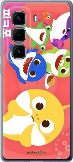 Силиконовый чехол Бейби Шаркс для Infinix Hot 50 Pro+ 4G - 6305u-3870 изображение 