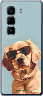 Силиконовый чехол Пес в очках для Infinix Hot 50 Pro+ 4G - 6381u-3870 изображение 