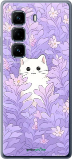 Силіконовий чехол Котик в цветах для Infinix Hot 50 Pro+ 4G - 6390u-3870 изображение 