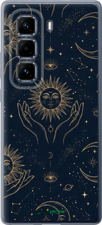 Силіконовий чехол Celestial Harmony: Sun & Moon Gold Mystic Pattern для Infinix Hot 50 Pro+ 4G - 6778u-3870 изображение 