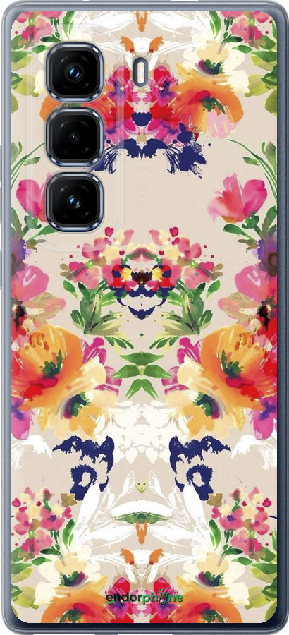 Силіконовий чехол Квітковий візерунок для Infinix Hot 50 Pro+ 4G - 1083u-3870 изображение 