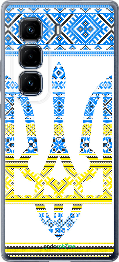 Силиконовый чехол Герб - вышиванка желто-голубая для Infinix Hot 50 Pro+ 4G - 1197u-3870 изображение 