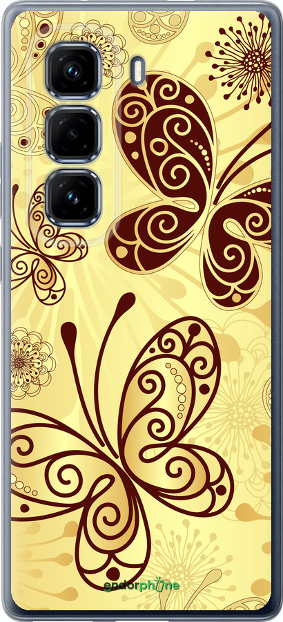 Силиконовый чехол Красивые бабочки для Infinix Hot 50 Pro+ 4G - 4170u-3870 изображение 