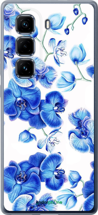 Силиконовый чехол Голубые орхидеи для Infinix Hot 50 Pro+ 4G - 4406u-3870 изображение 