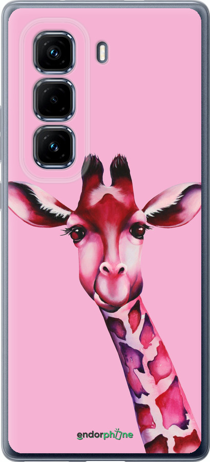 Силіконовий чехол Рожева жирафа для Infinix Hot 50 Pro+ 4G - 4441u-3870 изображение 
