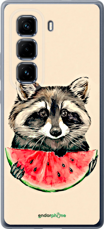 Силиконовый чехол Енотик с арбузом для Infinix Hot 50 Pro+ 4G - 4605u-3870 изображение 
