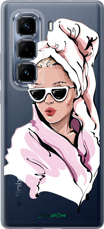 Силиконовый чехол Девушка в очках 2 для Infinix Hot 50 Pro+ 4G - 4714u-3870 изображение 