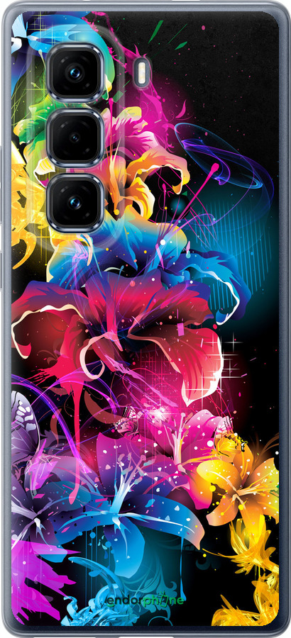 Силіконовий чехол Абстрактні квіти для Infinix Hot 50 Pro+ 4G - 511u-3870 изображение 