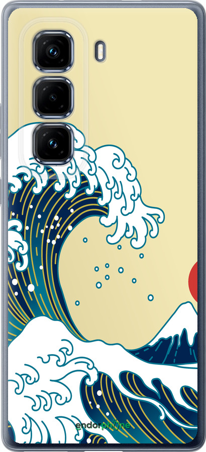 Силиконовый чехол Японские волны для Infinix Hot 50 Pro+ 4G - 5533u-3870 изображение 