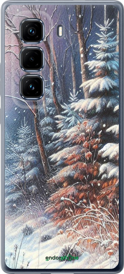 Силиконовый чехол Зимний пейзаж для Infinix Hot 50 Pro+ 4G - 5814u-3870 изображение 