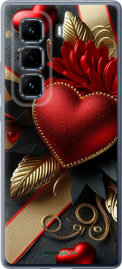 Силиконовый чехол Сердечки v2 для Infinix Hot 50 Pro+ 4G - 5832u-3870 изображение 