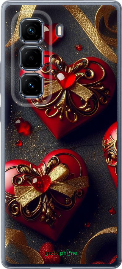 Силіконовий чехол Сердечки v4 для Infinix Hot 50 Pro+ 4G - 5834u-3870 изображение 