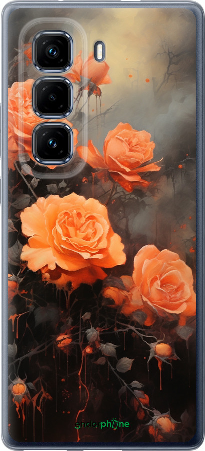 Силиконовый чехол Оранжевые розы для Infinix Hot 50 Pro+ 4G - 5944u-3870 изображение 