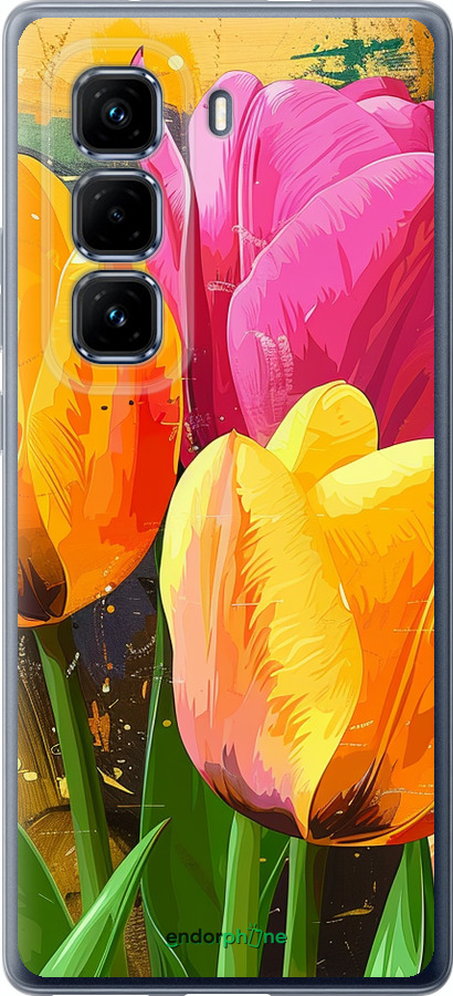 Силіконовий чехол Намальовані тюльпани для Infinix Hot 50 Pro+ 4G - 5990u-3870 изображение 