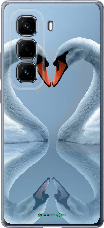 Силиконовый чехол Лебеди для Infinix Hot 50 Pro+ 4G - 6007u-3870 изображение 