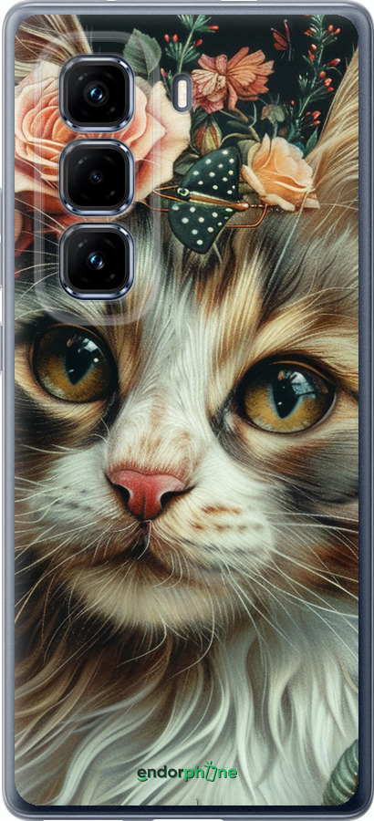 Силиконовый чехол Cats and flowers для Infinix Hot 50 Pro+ 4G - 6069u-3870 изображение 