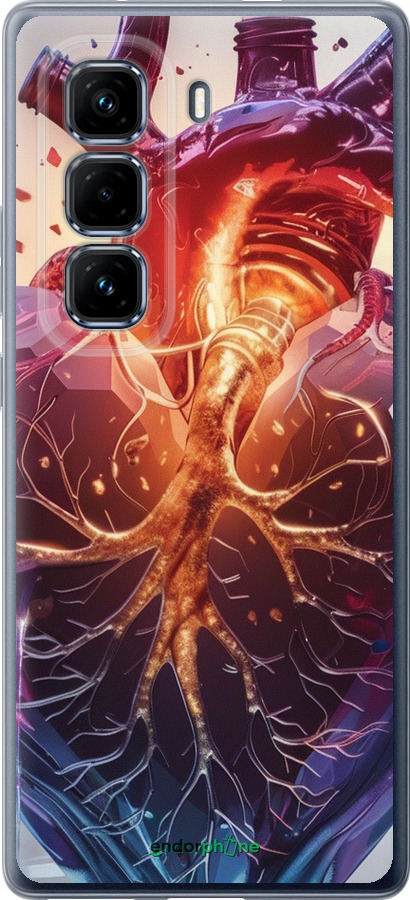 Силиконовый чехол Crystal Heart для Infinix Hot 50 Pro+ 4G - 6070u-3870 изображение 