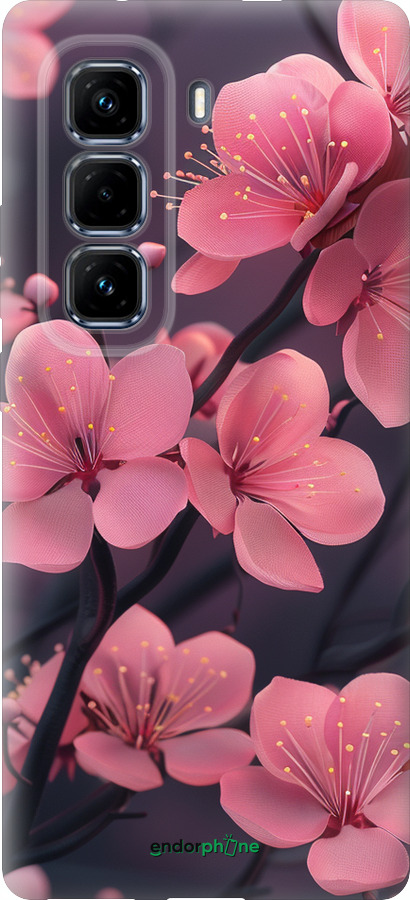 Силіконовий чехол Пурпурова сакура для Infinix Hot 50 Pro+ 4G - 6075u-3870 изображение 