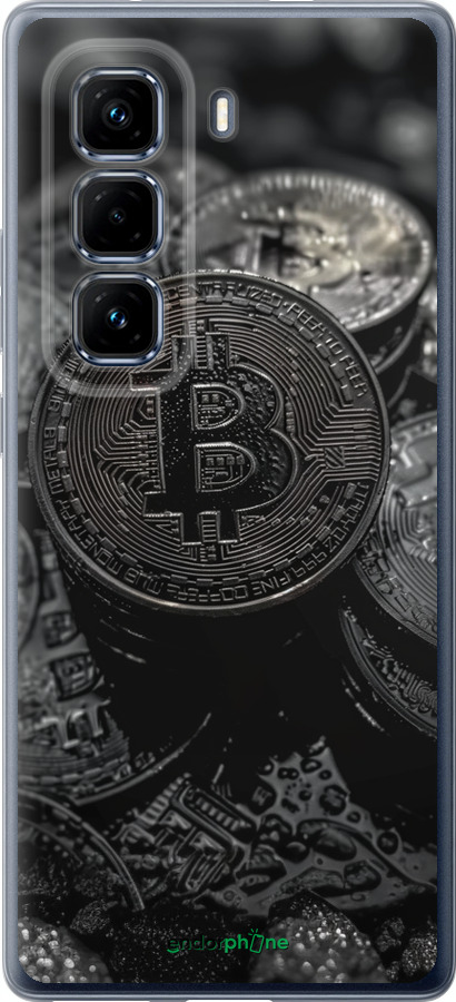Силиконовый чехол Black Bitcoin для Infinix Hot 50 Pro+ 4G - 6090u-3870 изображение 