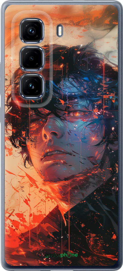 Силіконовий чехол Обличчя в полум'ї для Infinix Hot 50 Pro+ 4G - 6127u-3870 изображение 