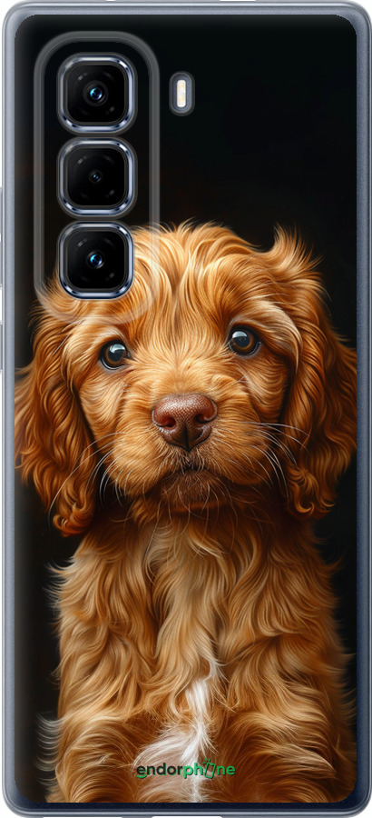 Силіконовий чехол Cocker spaniel на чорному фоні для Infinix Hot 50 Pro+ 4G - 6137u-3870 изображение 