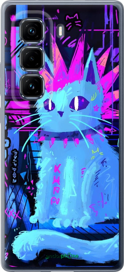 Силиконовый чехол Кот панк для Infinix Hot 50 Pro+ 4G - 6311u-3870 изображение 