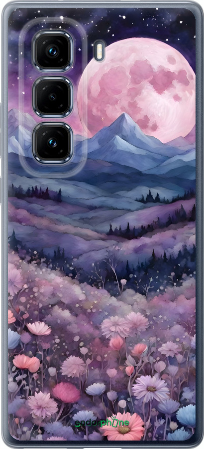 Силиконовый чехол Ночь луна арт для Infinix Hot 50 Pro+ 4G - 6319u-3870 изображение 
