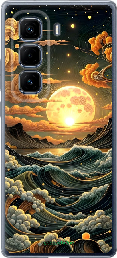 Силиконовый чехол Арт волны для Infinix Hot 50 Pro+ 4G - 6332u-3870 изображение 