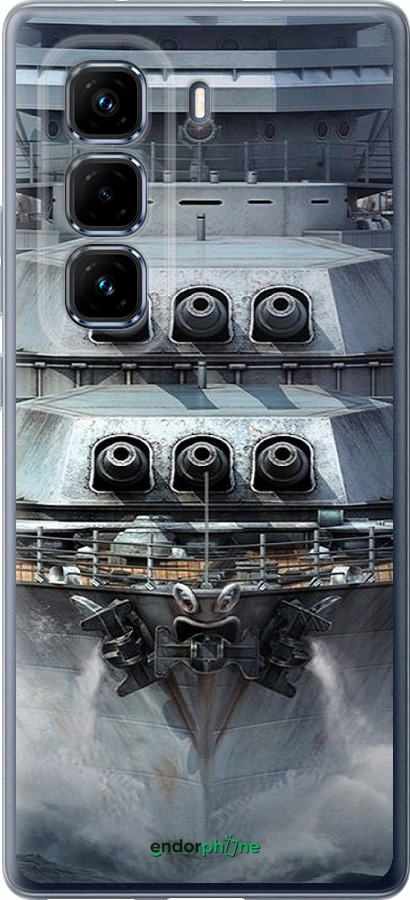 Силиконовый чехол Линкор, world of tanks, wargaming, военный корабль для Infinix Hot 50 Pro+ 4G - 6453u-3870 изображение 