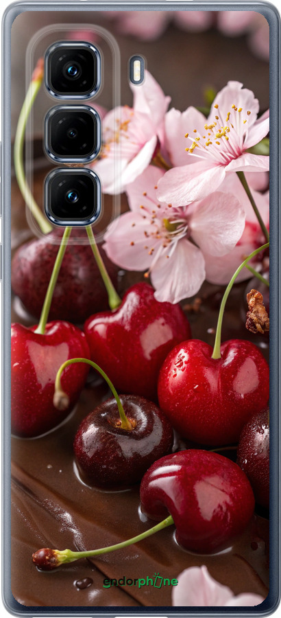 Силіконовий чехол Вишня у шоколаді для Infinix Hot 50 Pro+ 4G - 6698u-3870 изображение 