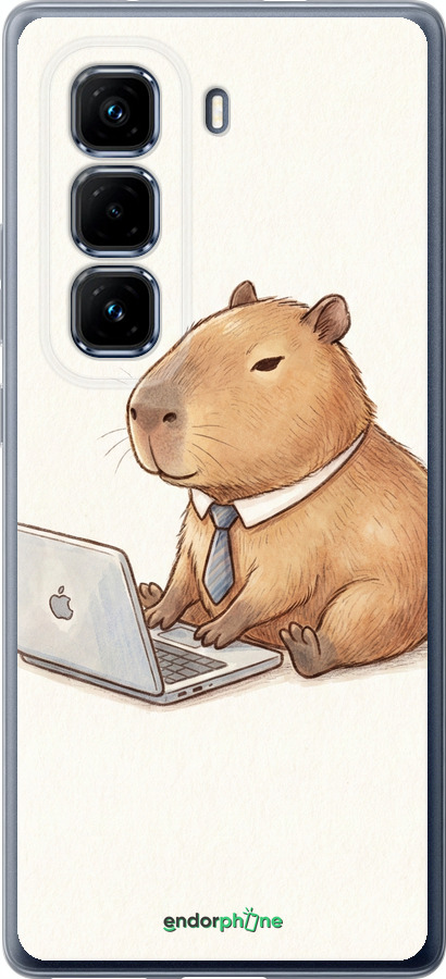 Силиконовый чехол Funny Capybara CEO Working для Infinix Hot 50 Pro+ 4G - 6777u-3870 изображение 