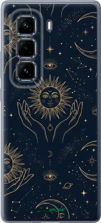 Силіконовий чехол Celestial Harmony: Sun & Moon Gold Mystic Pattern для Infinix Hot 50 Pro+ 4G - 6778u-3870 изображение 