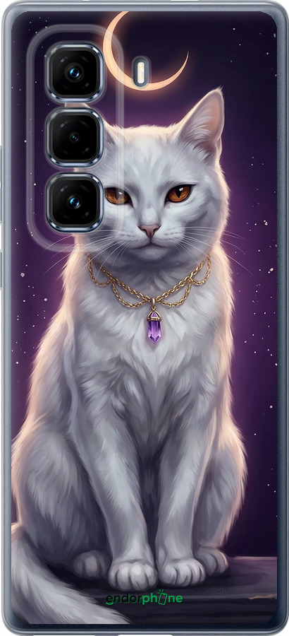 Силиконовый чехол Mystic White Cat Gothic Dark Purple Gold для Infinix Hot 50 Pro+ 4G - 6805u-3870 изображение 