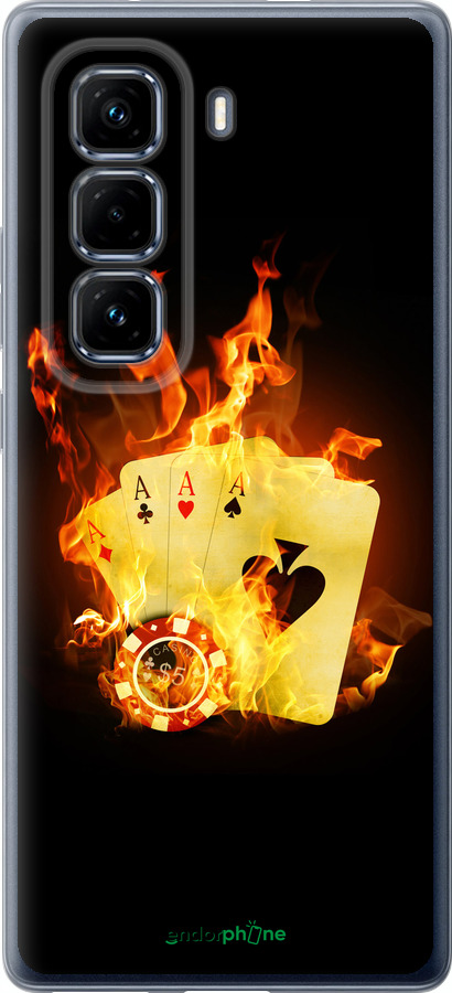 Силіконовий чехол Палаючі карти  для Infinix Hot 50 Pro+ 4G - 839u-3870 изображение 