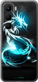 Силиконовый чехол Бело-голубой огненный дракон для Infinix Hot 60 5G / Hot 60i 4G - 113u-4114 изображение 