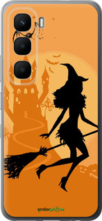 Силиконовый чехол Ведьма на метле для Infinix Hot 60 5G / Hot 60i 4G - 1184u-4114 изображение 