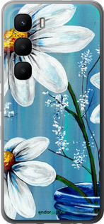 Силиконовый чехол Красивые арт-ромашки для Infinix Hot 60 5G / Hot 60i 4G - 4031u-4114 изображение 