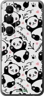 Силиконовый чехол Панды для Infinix Hot 60 5G / Hot 60i 4G - 4318u-4114 изображение 