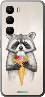 Силиконовый чехол Енотик с мороженым для Infinix Hot 60 5G / Hot 60i 4G - 4602u-4114 изображение 