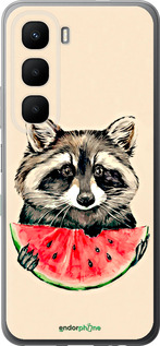 Силиконовый чехол Енотик с арбузом для Infinix Hot 60 5G / Hot 60i 4G - 4605u-4114 изображение 