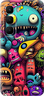 Силиконовый чехол Cмешные монстры для Infinix Hot 60 5G / Hot 60i 4G - 5549u-4114 изображение 