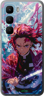 Силиконовый чехол Танджиро Камадо: Клинок рассекающий демонов для Infinix Hot 60 5G / Hot 60i 4G - 6111u-4114 изображение 