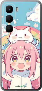 Силиконовый чехол Девочка аниме радуга для Infinix Hot 60 5G / Hot 60i 4G - 6304u-4114 изображение 