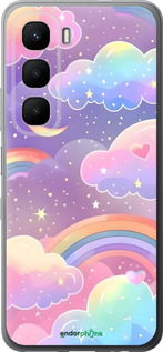 Силиконовый чехол Облака и радуга для Infinix Hot 60 5G / Hot 60i 4G - 6312u-4114 изображение 