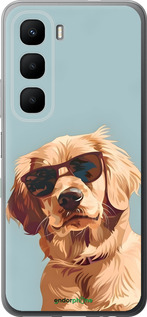 Силиконовый чехол Пес в очках для Infinix Hot 60 5G / Hot 60i 4G - 6381u-4114 изображение 