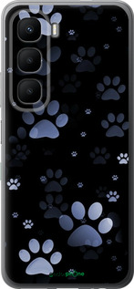 Силиконовый чехол С синими отпечатками лап для Infinix Hot 60 5G / Hot 60i 4G - 6441u-4114 изображение 