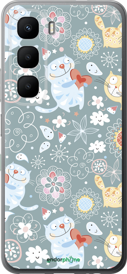 Силиконовый чехол Котята v3 для Infinix Hot 60 5G / Hot 60i 4G - 1223u-4114 изображение 