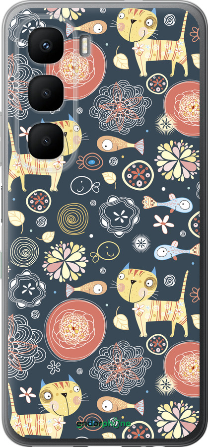 Силиконовый чехол Котята v4 для Infinix Hot 60 5G / Hot 60i 4G - 1224u-4114 изображение 